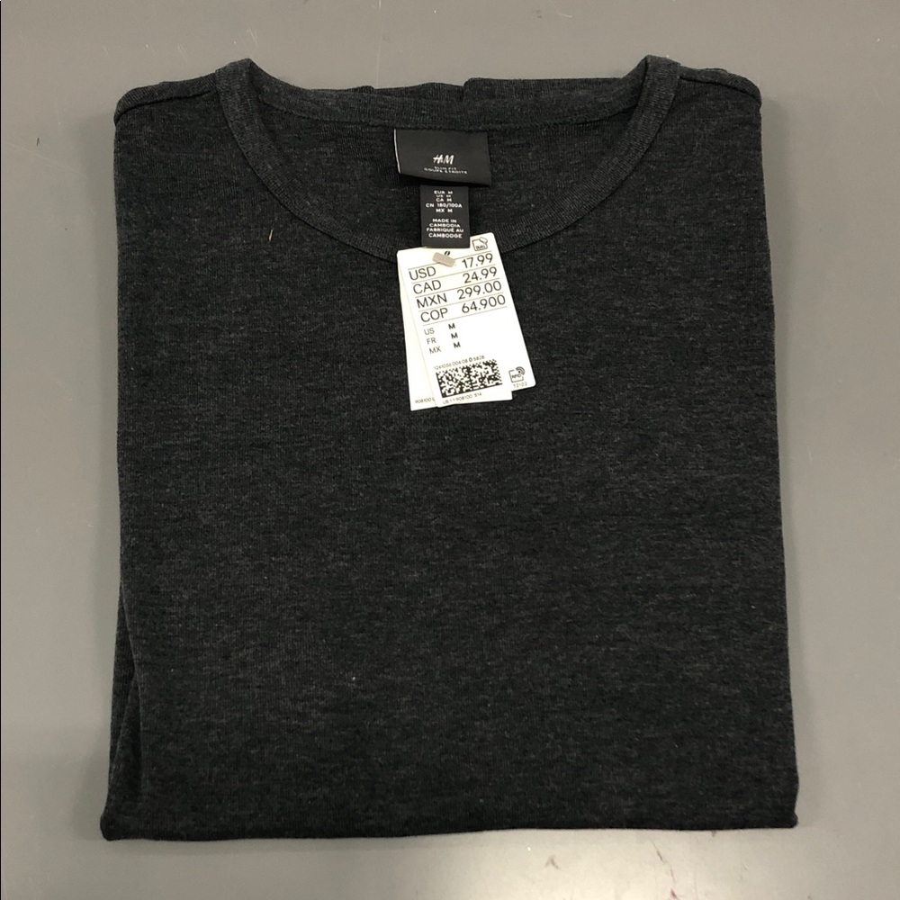 NWT: H&M Men's Dark Gray Short T-Shirt